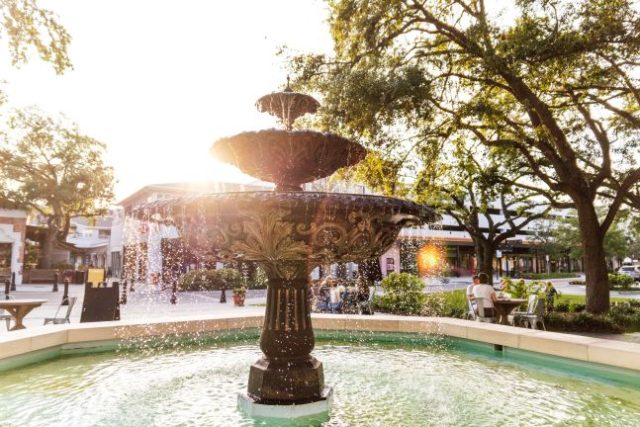 Hyde Park Village Fountain Keir Magoulas, Visit Tampa Bay