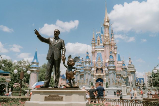 Statue of Walt Disney and Mickey Mouse