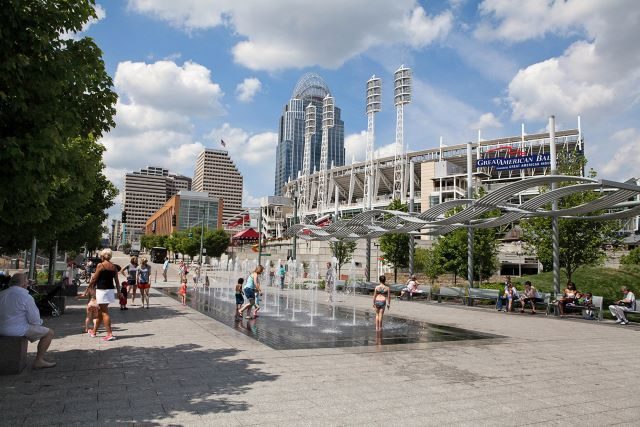Smale Riverfront Park at the Banks and Great American Ball Park