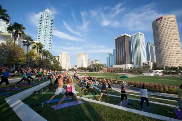 Yoga in the Park Tampa Hillborough EDC Visit Tampa Bay
